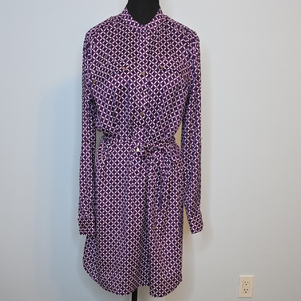 Juicy Couture Long Sleeve Dress in Purple Pattern